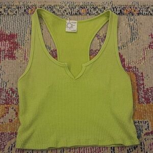 Aerie Neon Green Textured Tank